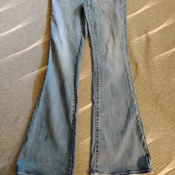 American Eagle Next Level Stretch Low Rise Flare Blue Jeans - Picture 2 of 5